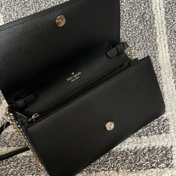 Kate Spade Chain Wallet Crossbody Clutch Black - Picture 7 of 14
